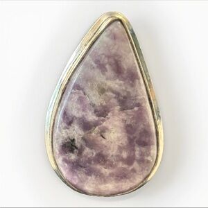 Lavender Teardrop Ring with Silver Frame